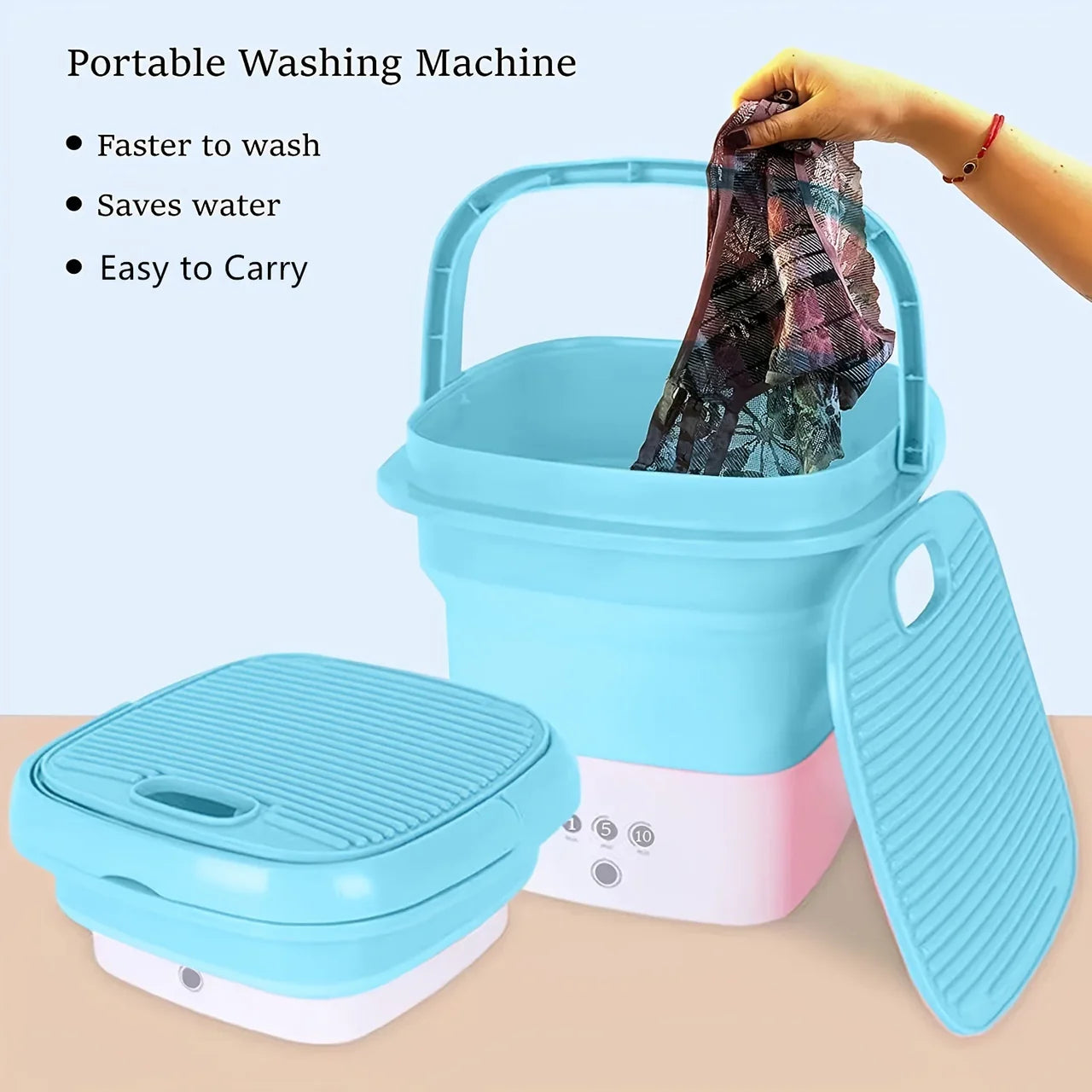 Mini Folding Washing Machine & Dryer (Allow to Open Parcel)